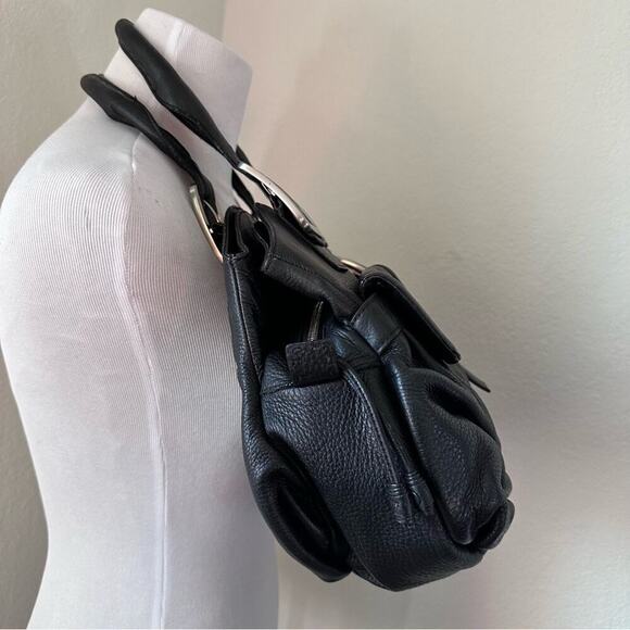 Cole Haan Black Leather Shoulder HOBO Purse Fine Pebbled Leather - Picture 13 of 15